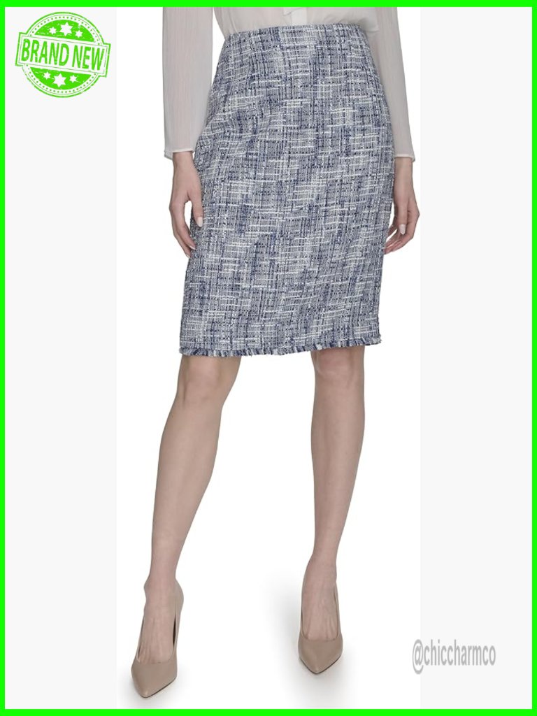 Women's Tweed Pencil Skirt Workwear Business Casual